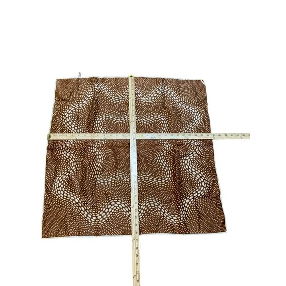 Nice Scarf Satin Acetate Vintage Japan Brown Gold cream Print Square - Picture 9 of 9
